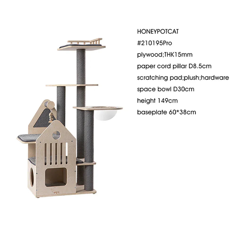Grand Cat Mansion With Space Capsule - 148cm