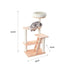Serenity Plush Top Cat Tower - Wood Wax 125cm