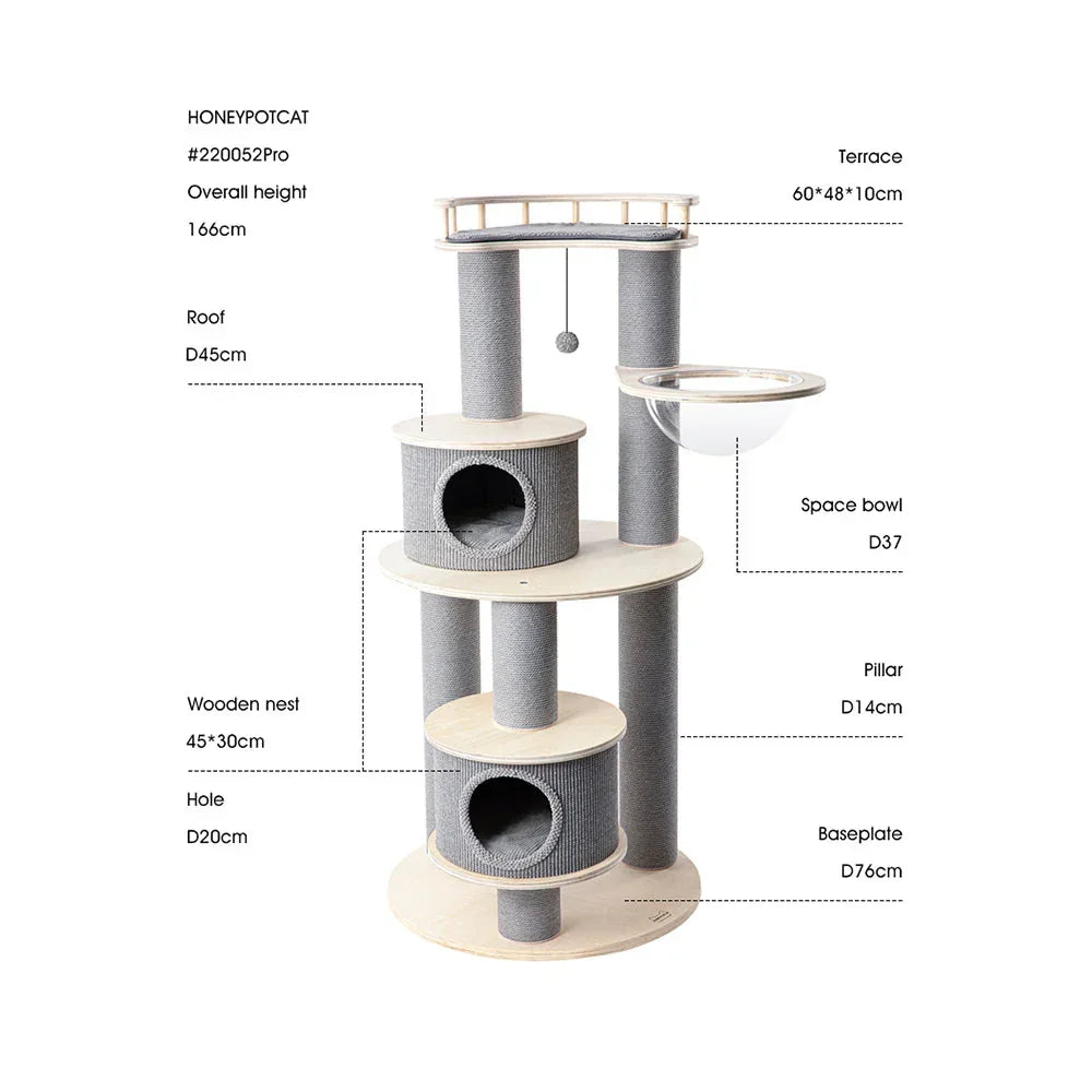 Majestic Reinforced Multi-Level Cat Tree  - 165cm