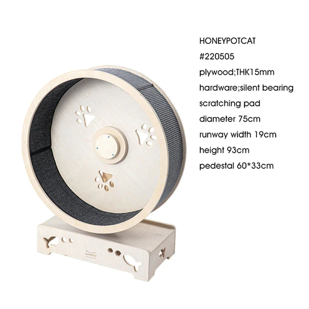 Fit & Fun Active Runner Wood Cat Wheel - Flex 93cm