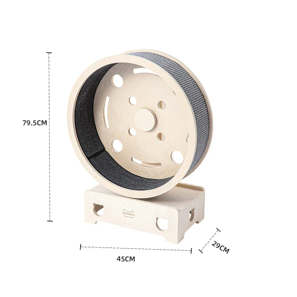 Fit & Fun Active Runner Wood Cat Wheel - Compact 79.5cm