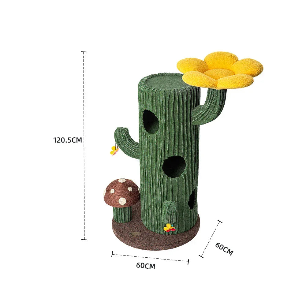 Solo Cactus Bloom Cat Tree - Green 120.5cm