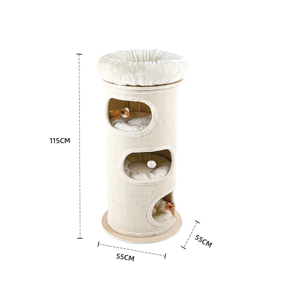 Cosy Sisal Barrel With Plush Top - Deluxe 115cm