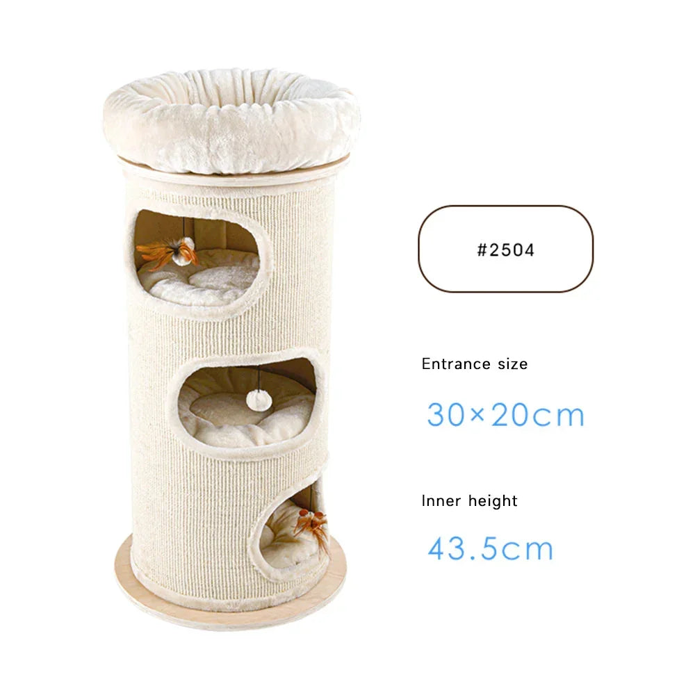 Cosy Sisal Barrel With Plush Top - Deluxe 115cm