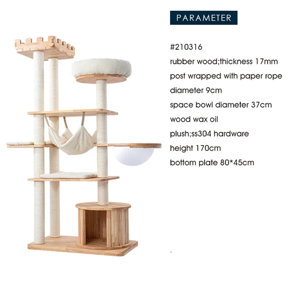 MZ Grand Elegance Cat Catsle With Space Capsule - 170cm