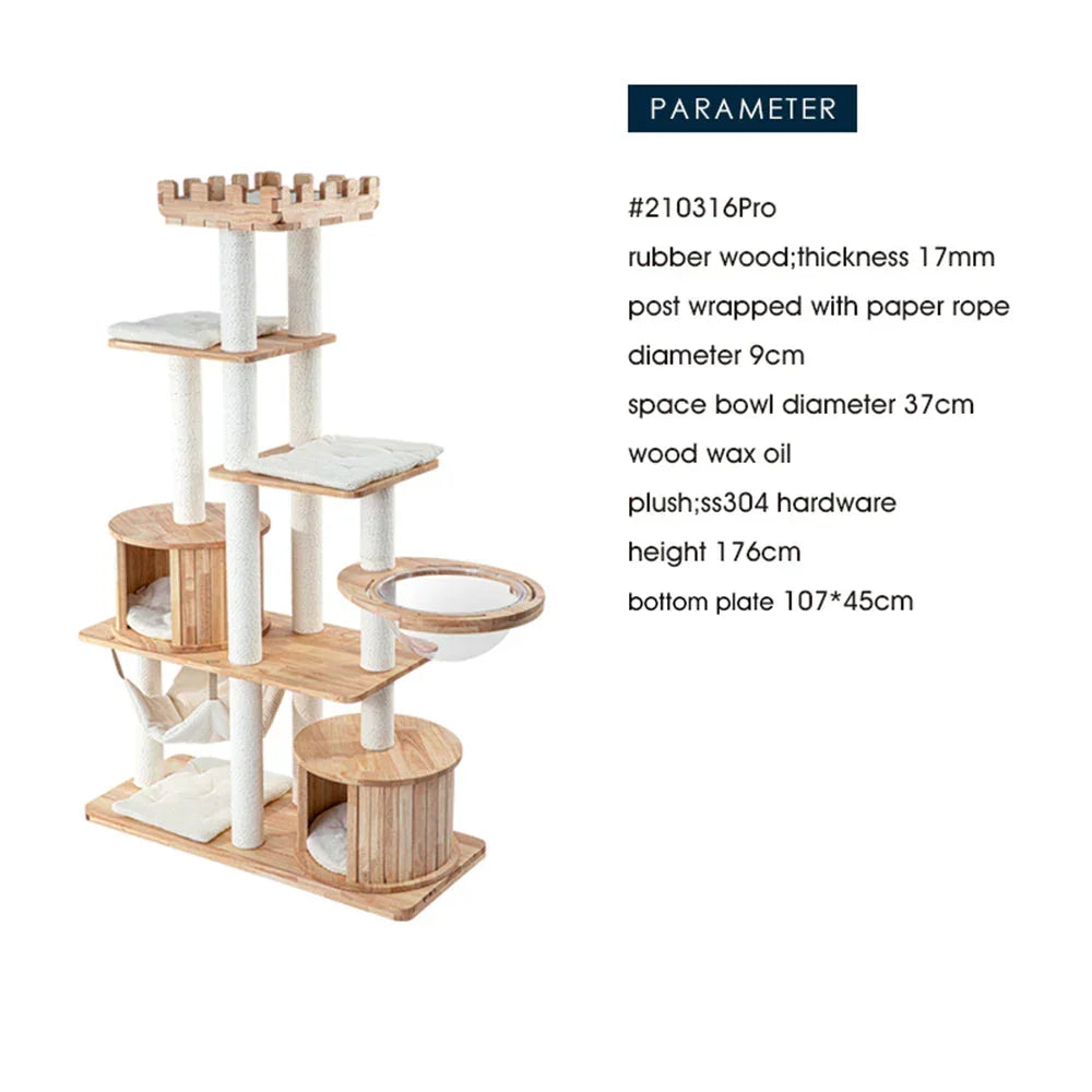 MZ Grand Elegance Cat Catsle With Space Capsule - PRO 176cm