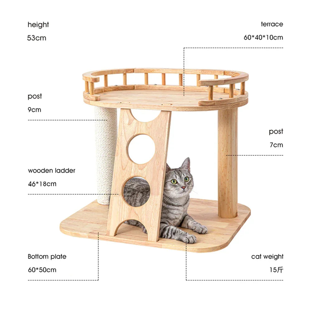MZ Happy Steps Wooden Cat Tree - 53cm