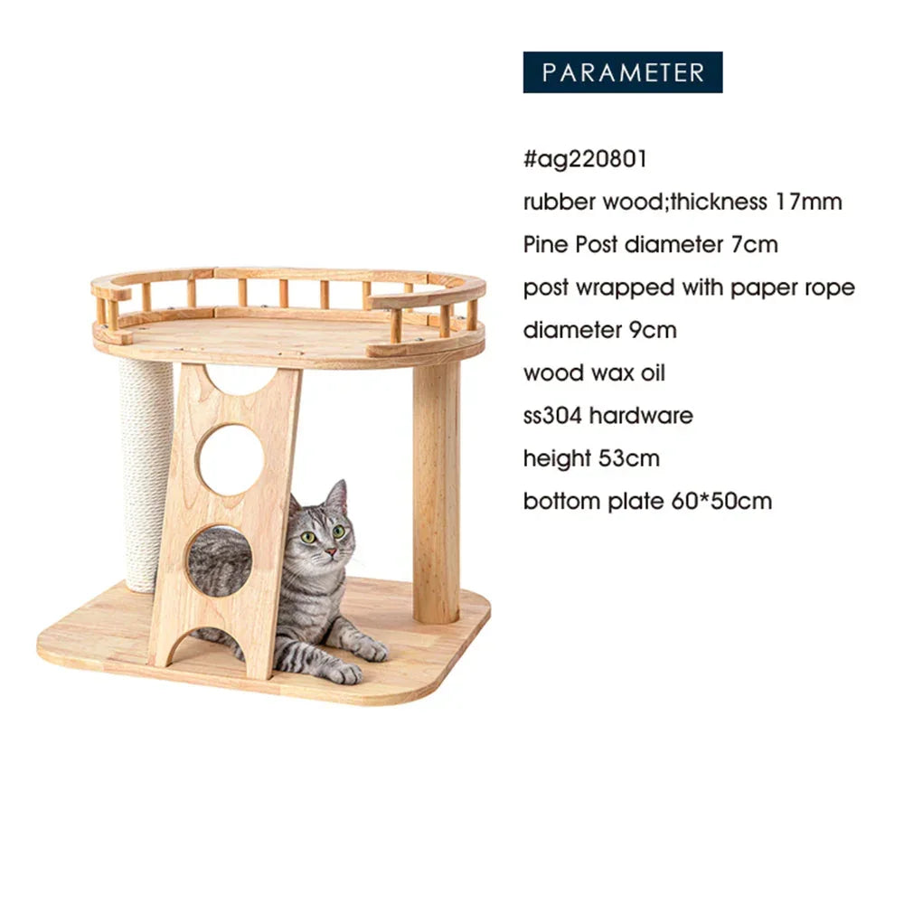 MZ Happy Steps Wooden Cat Tree - 53cm