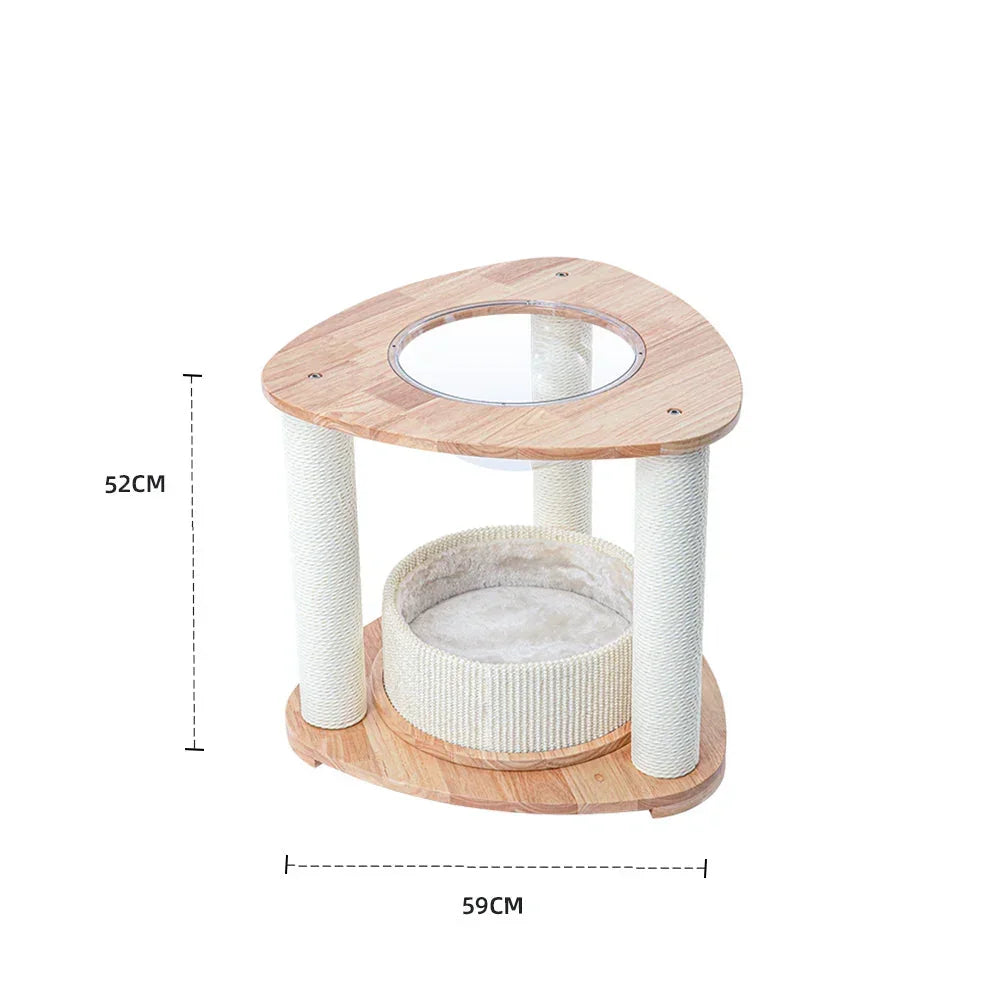 MZ Simple Joy Wood Cat Tower - Space Pod 52cm