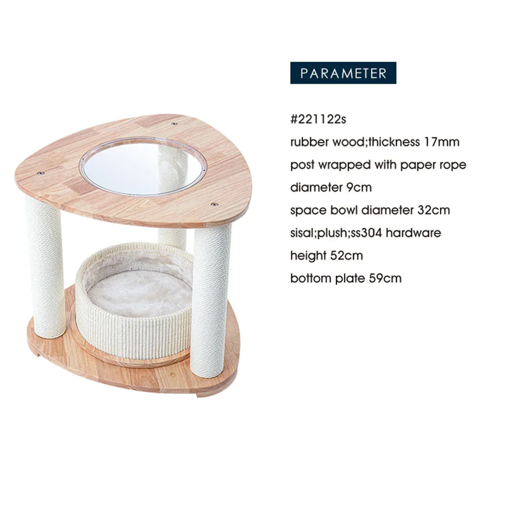 MZ Simple Joy Wood Cat Tower - Space Pod 52cm
