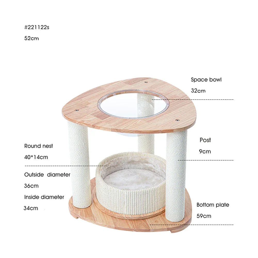 MZ Simple Joy Wood Cat Tower - Space Pod 52cm