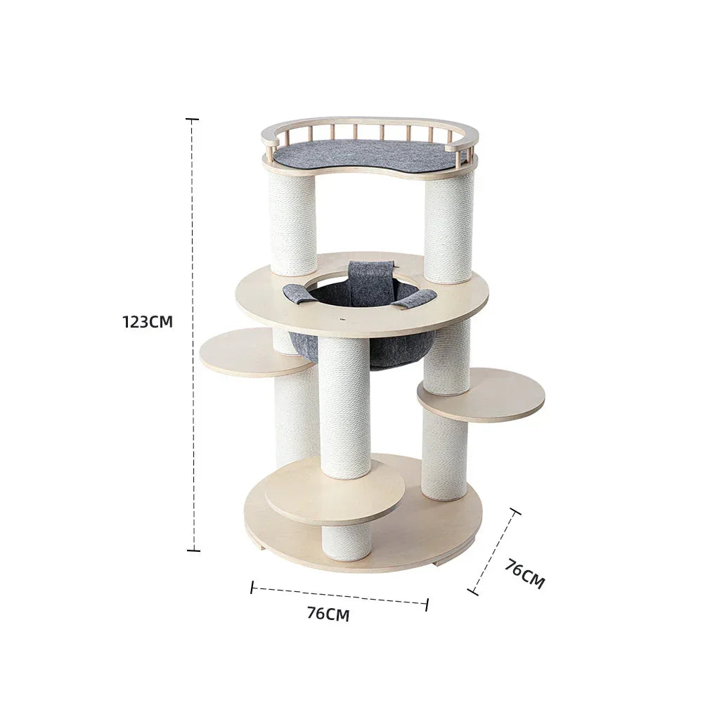 Harmony Wood Cat Tower - 123cm