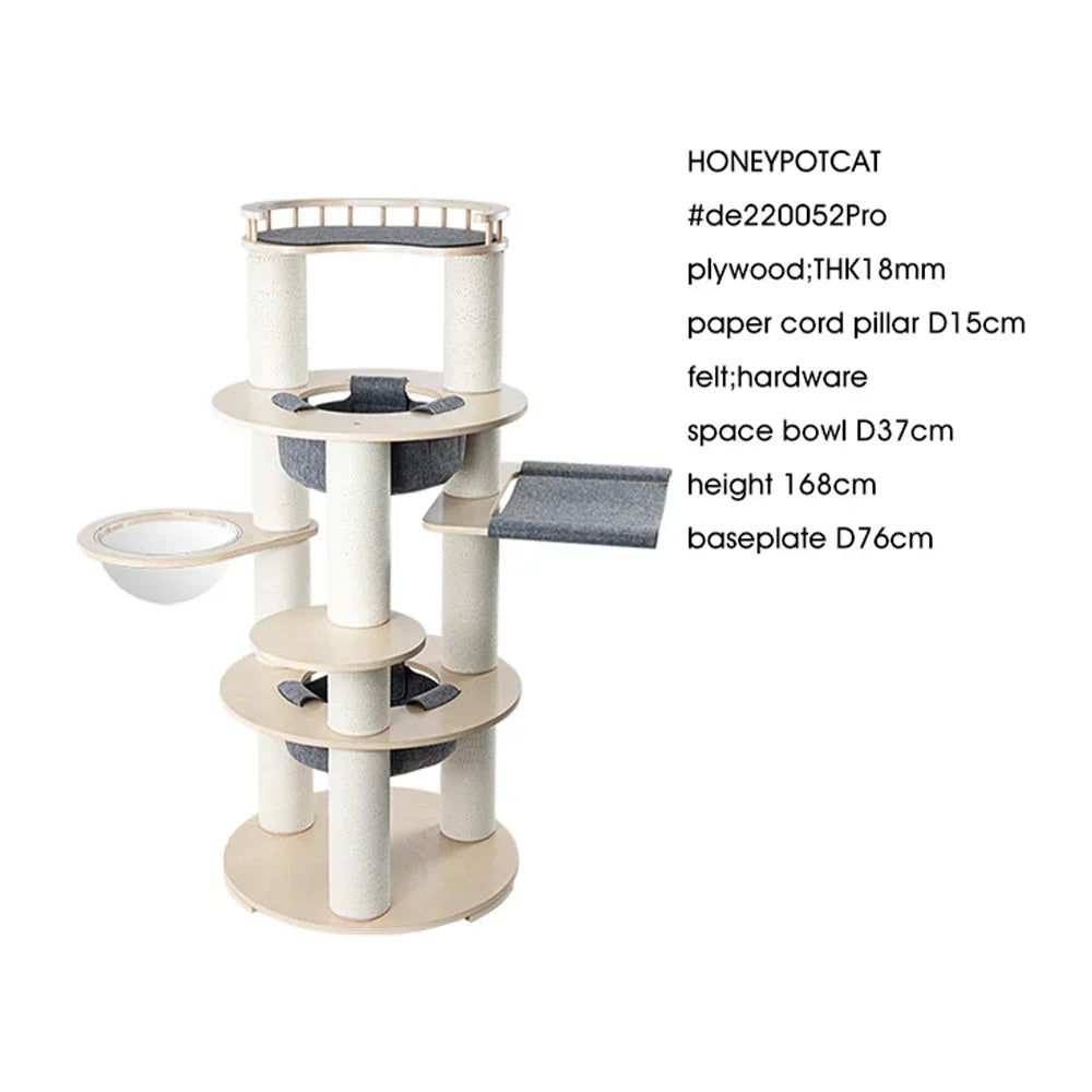 Harmony Wood Cat Tower - 168cm