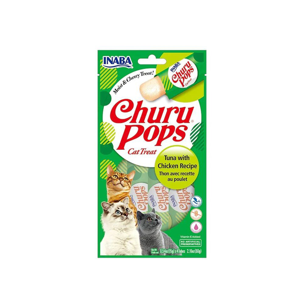 INABA Churu Pops Tuna With Chicken Recipe  15G X 4 6PK