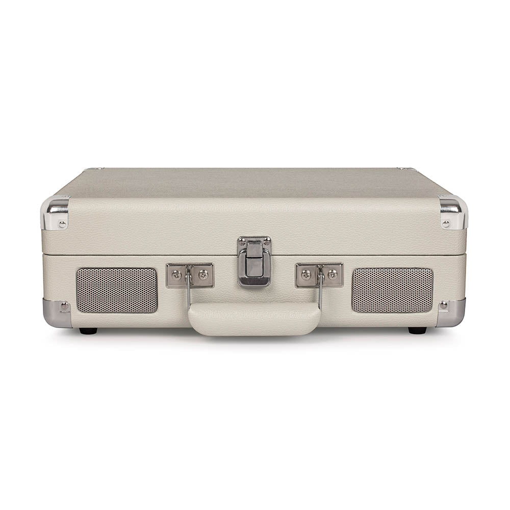 Crosley Cruiser Bluetooth Portable Turntable - White Sands + Bundled Majority D40X Bluetooth Speakers