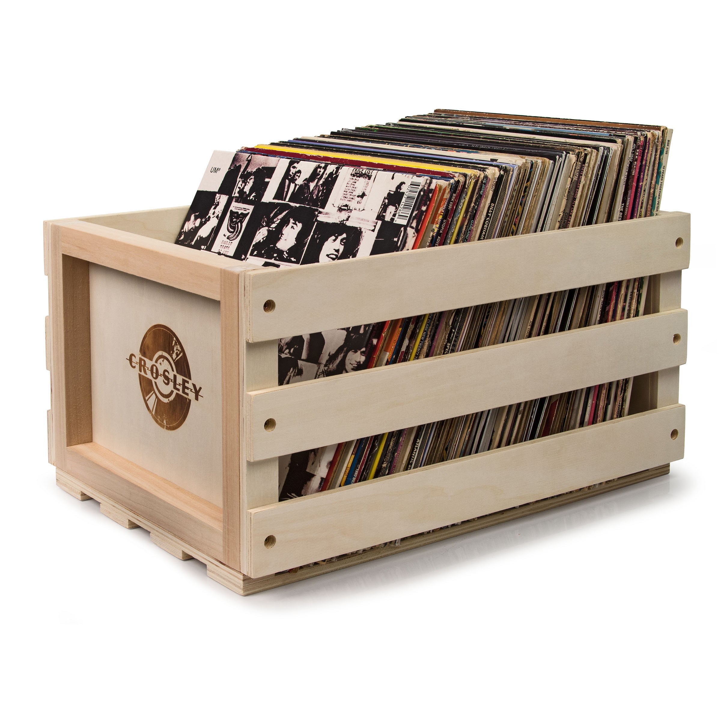 Cruiser Bluetooth Portable Turntable - White Sands + Bundled  Record Storage Crate