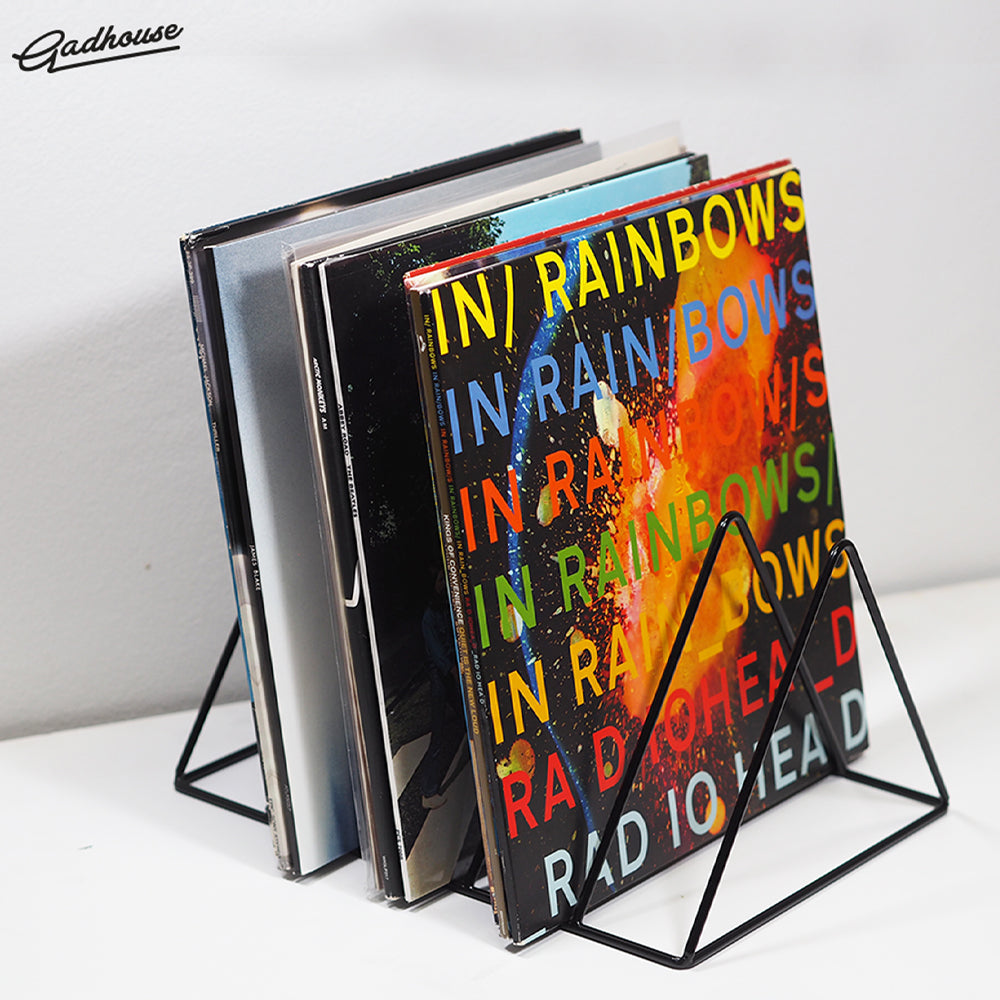 Cruiser Bluetooth Portable Turntable - White Sands + Gadhouse Vinyl Rack Bundle - Black