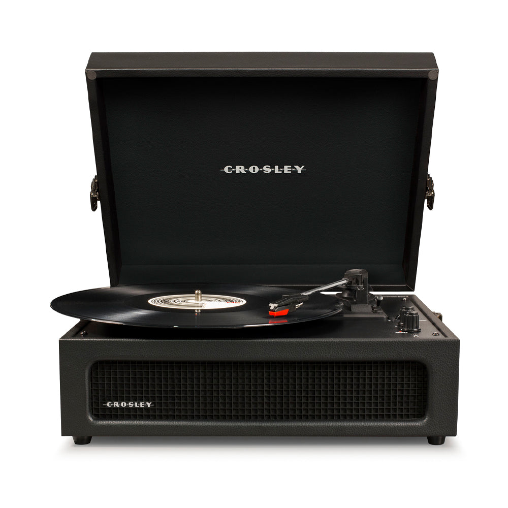 Crosley Voyager Bluetooth Portable Turntable - Black + Bundled Majority D40 Bluetooth Speakers - Black