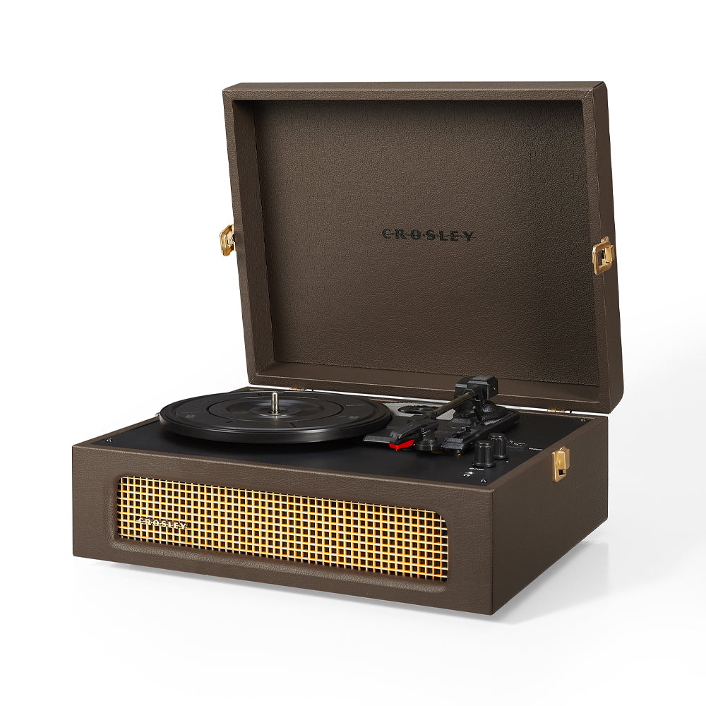 Voyager Bluetooth Portable Turntable - Cocoa + Bundled Record Storage Crate