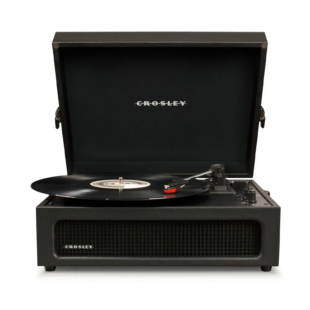 Voyager Bluetooth Portable Turntable - Black + Bundled  Record Storage Display Stand