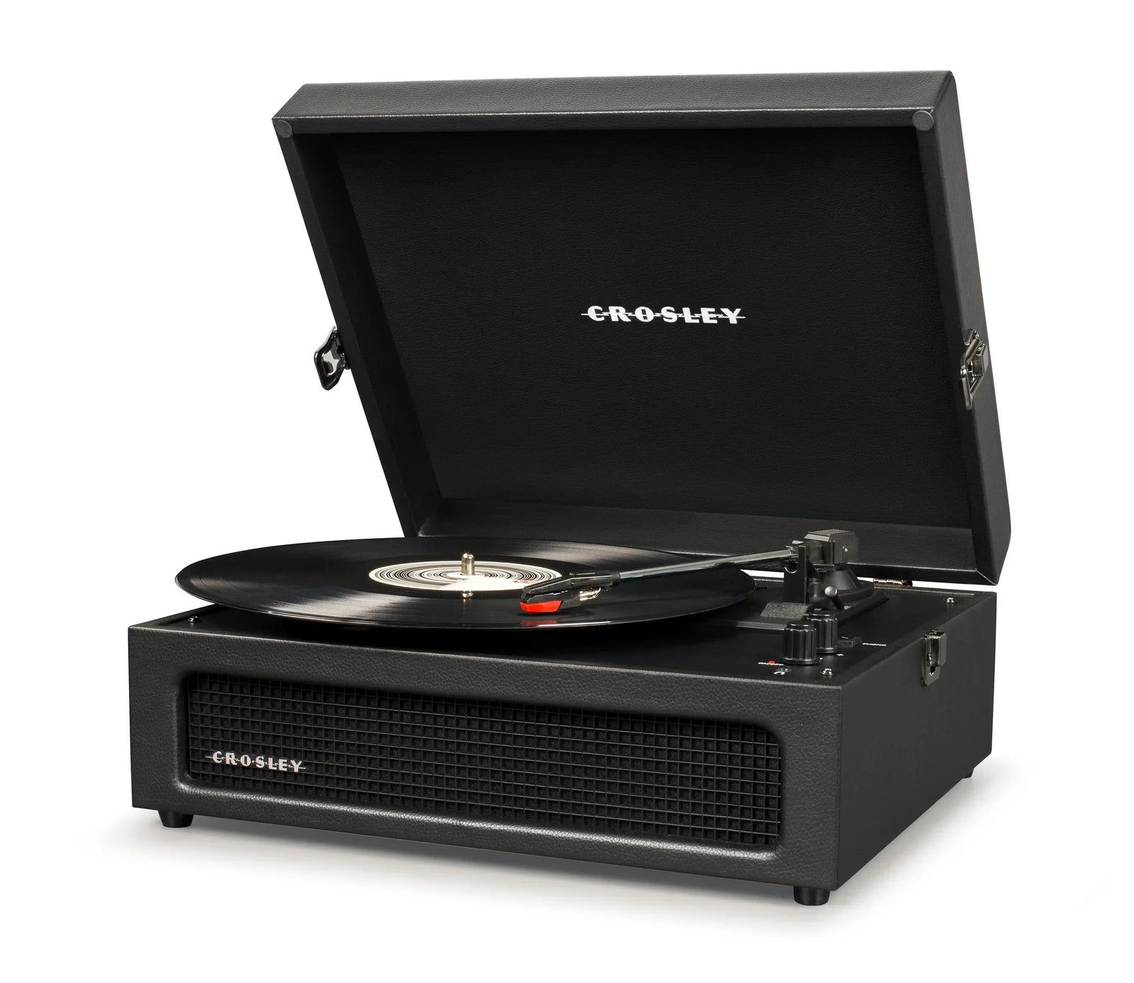 Voyager Bluetooth Portable Turntable - Black + Bundled  Record Storage Display Stand
