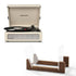 Voyager Bluetooth Portable Turntable - Dune + Bundled  Record Storage Display Stand