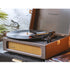 Voyager Bluetooth Portable Turntable + Entertainment Stand Bundle - Cocoa