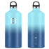 Iron Flask Narrow Mouth Bottle with Straw Lid, Blue Waves, 64oz/1900ml