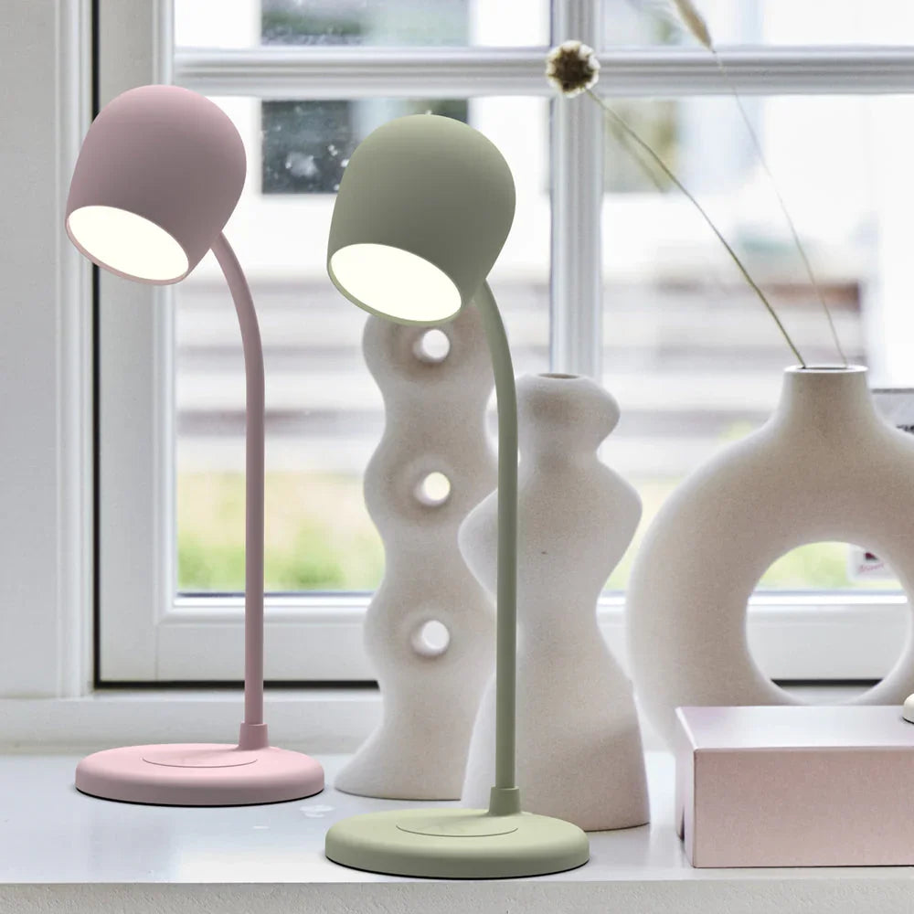 Ellie Lamp W/ Qi Charger And Bluetooth Speaker - Dusty Olive