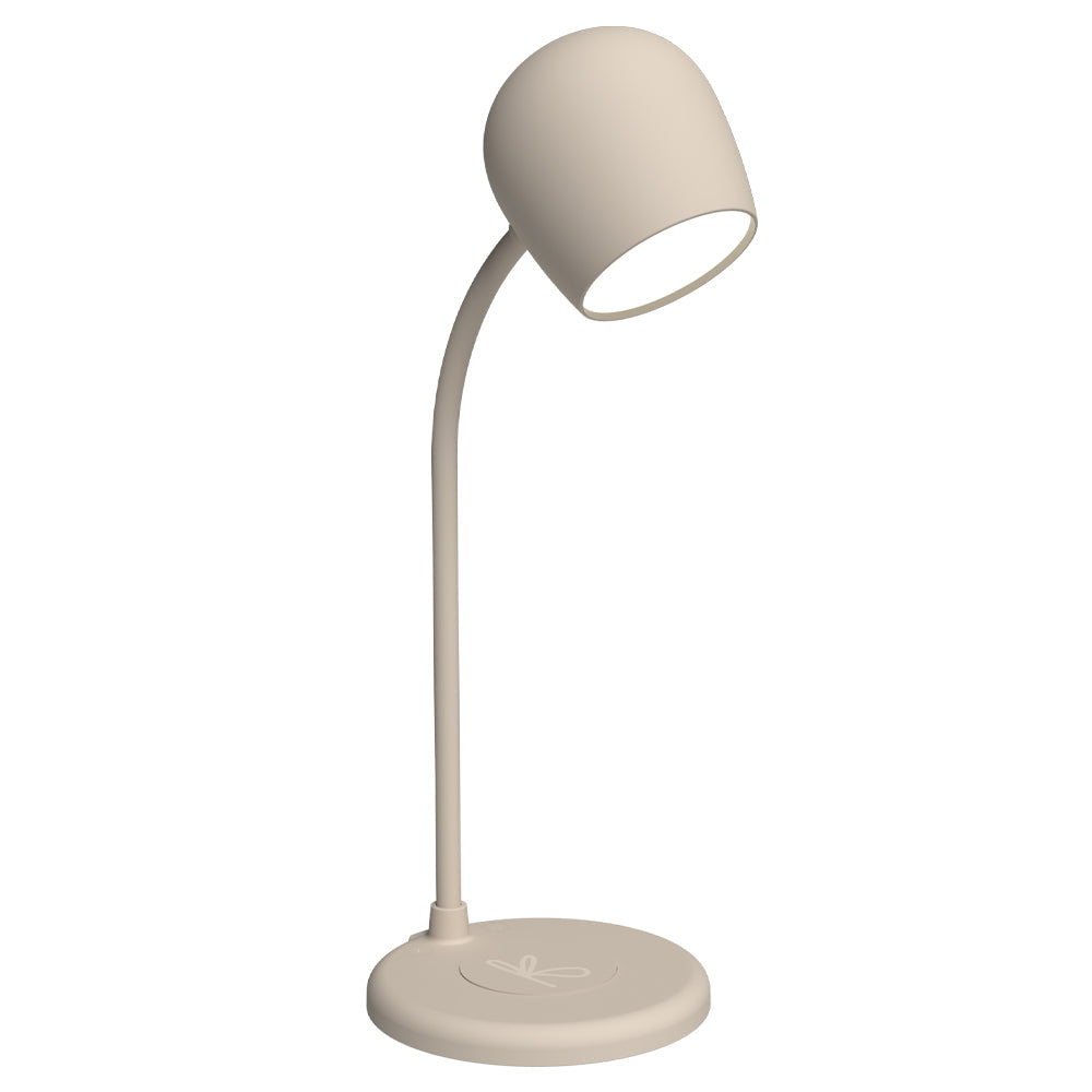 Ellie Lamp W/ Qi Charger And Bluetooth Speaker - Ivory Sand