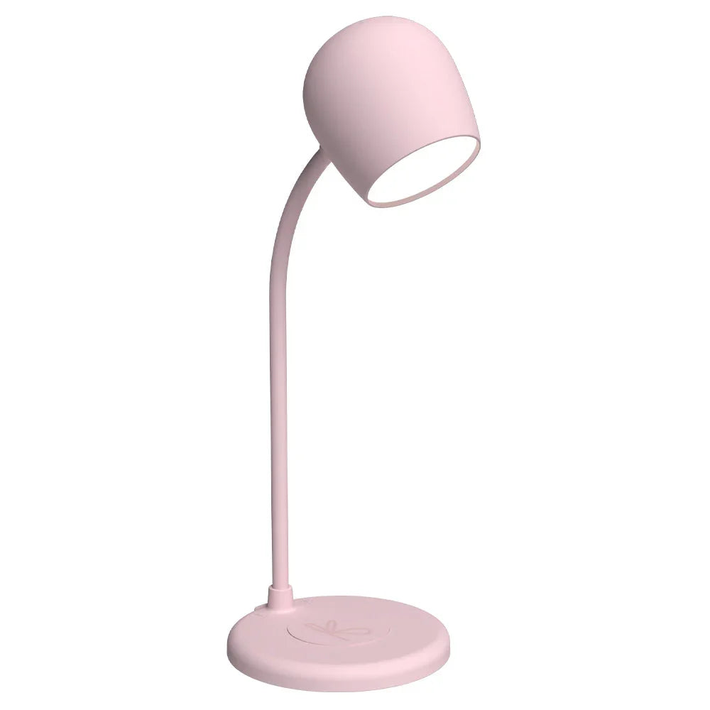 Ellie Lamp W/ Qi Charger And Bluetooth Speaker - Dusty Rose