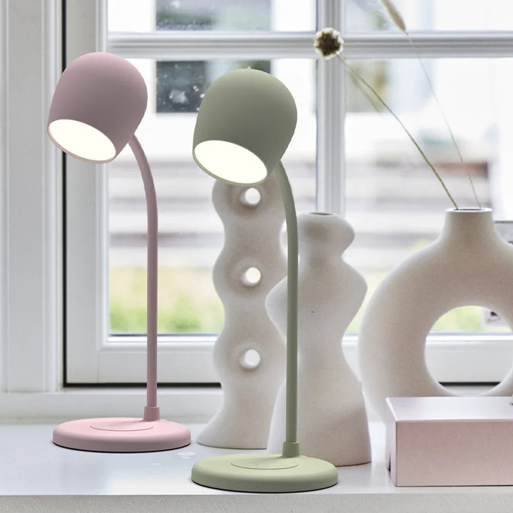Ellie Lamp W/ Qi Charger And Bluetooth Speaker - Dusty Rose