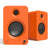 REN 200W Powered Bookshelf Speakers with HDMI ARC, USB-C, and Bluetooth 5.3 - Matte Orange, Pair