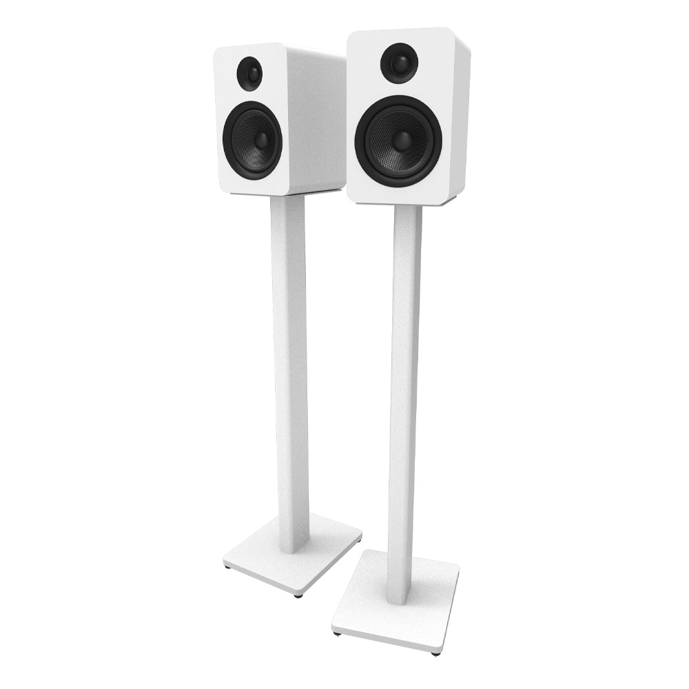 ST34W 34" Universal Bookshelf Speaker Floor Stand - White, Pair