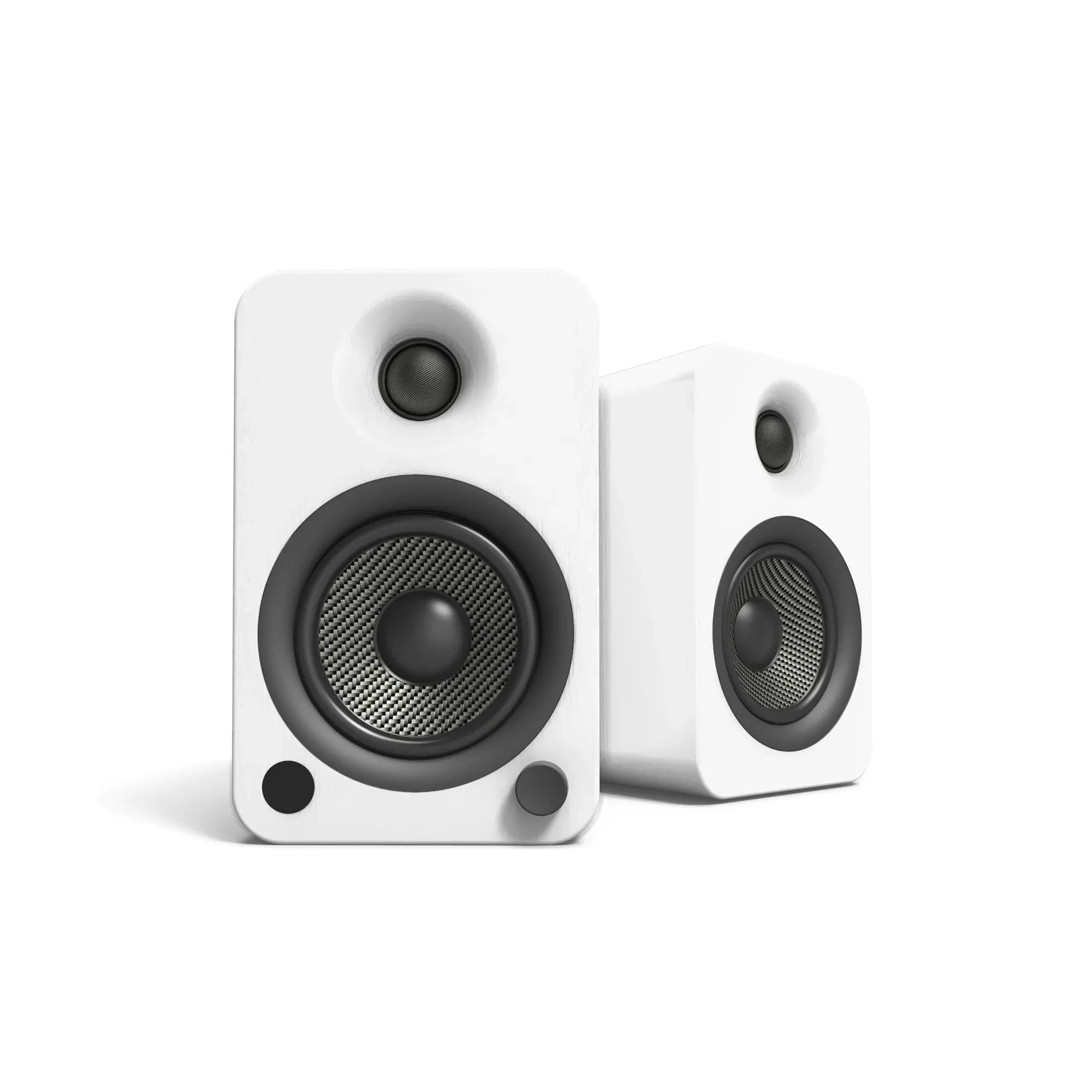 YU4 140W Powered Bookshelf Speakers with Bluetooth and Phono Preamp - Pair, Matte White