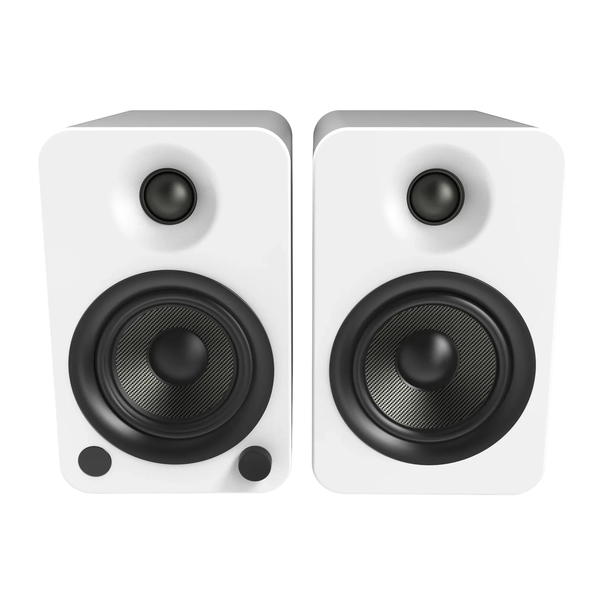 YU4 140W Powered Bookshelf Speakers with Bluetooth and Phono Preamp - Pair, Matte White