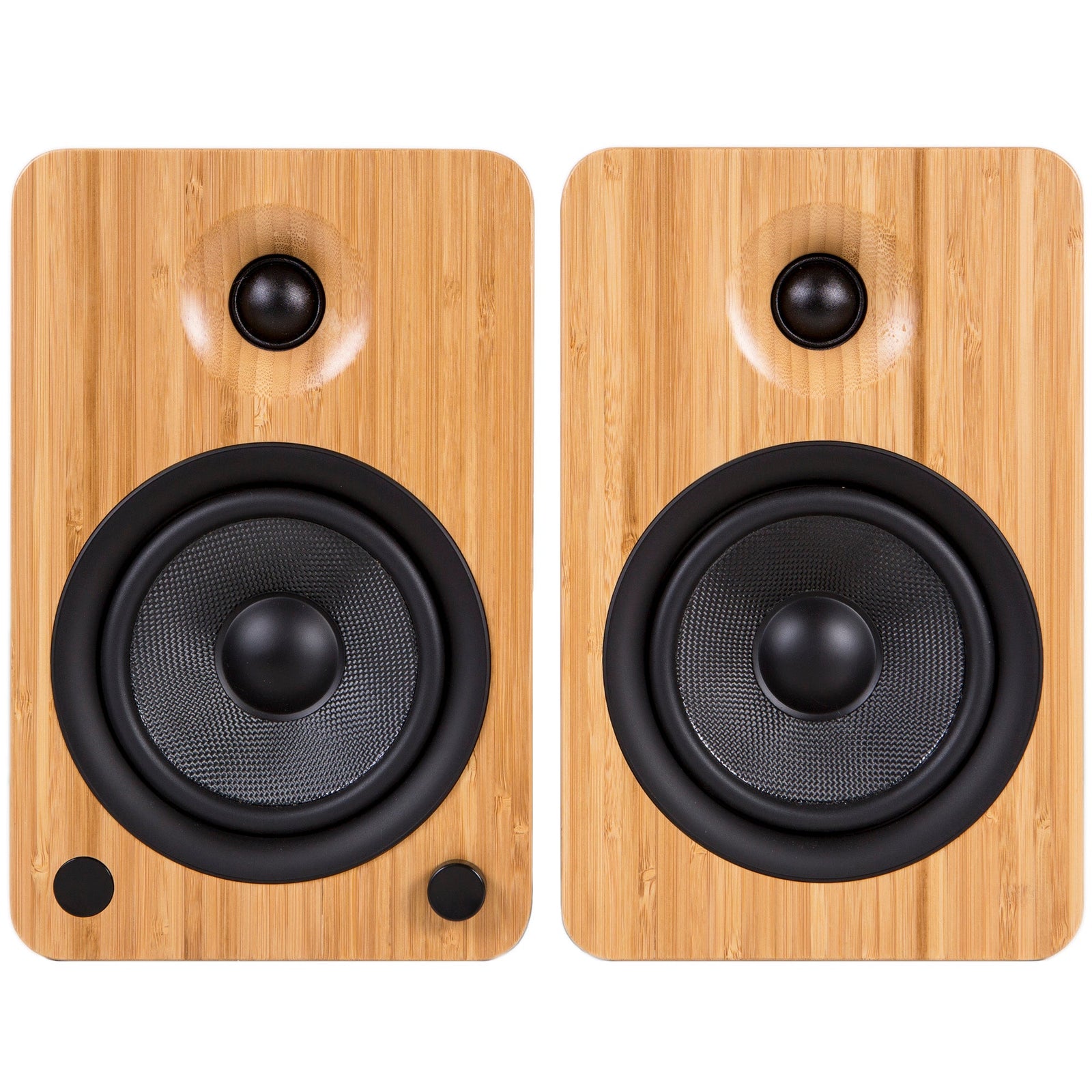 Kanto YU6 200W Powered Bookshelf Speakers with Bluetooth and Phono Preamp - Pair, Bamboo