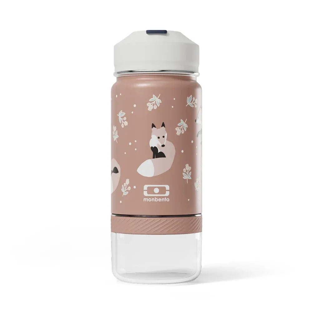 Monbento Twisty Kids Water Bottle with Snack Container-  Fox