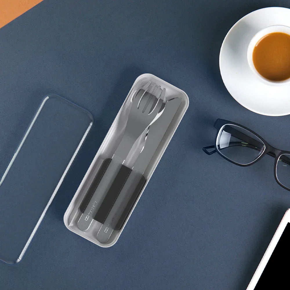 Mb Slim Box Stainless Steel Cutlery Set - Trio Knife - Black