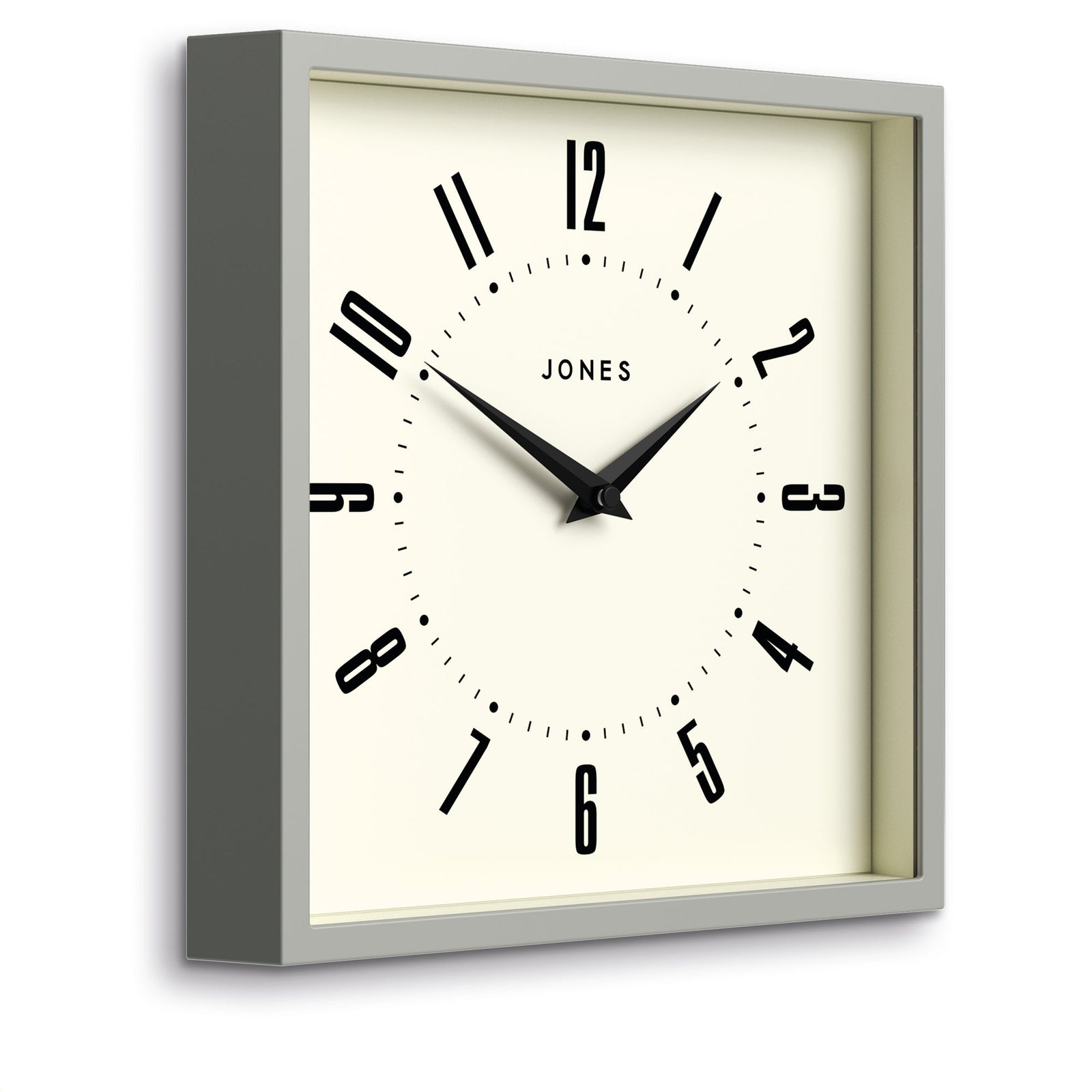 Jones Box Wall Clock Grey