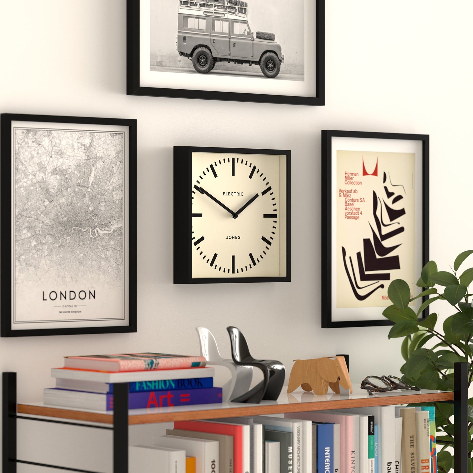 Jones Box Wall Clock Black