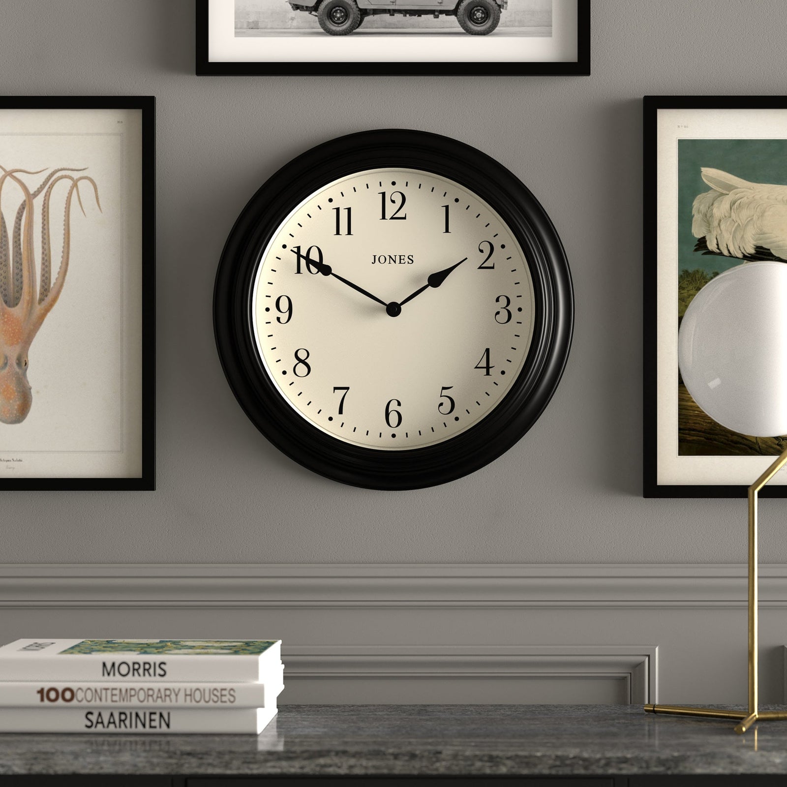 Jones Supper Club Clock Black