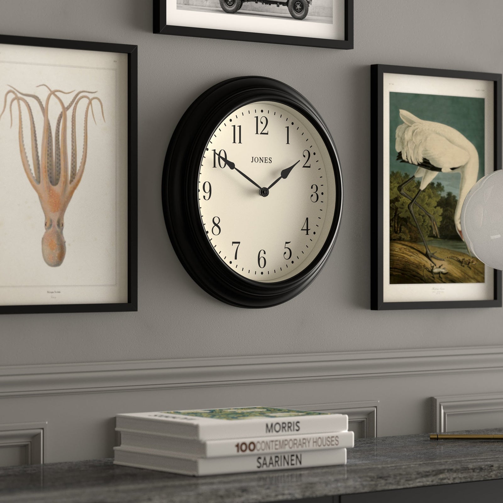 Jones Supper Club Clock Black
