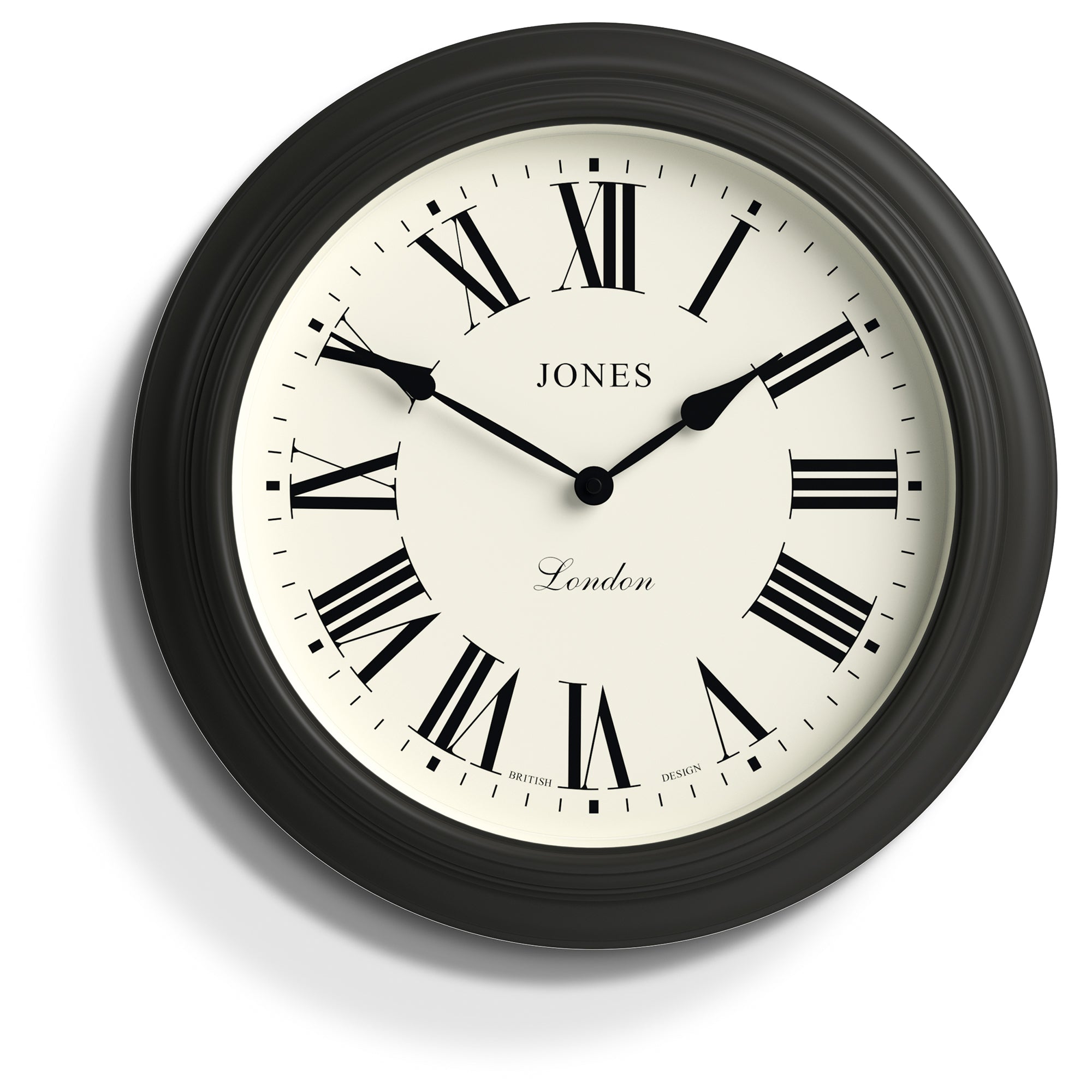 Jones Supper Club Clock Charcoal Grey