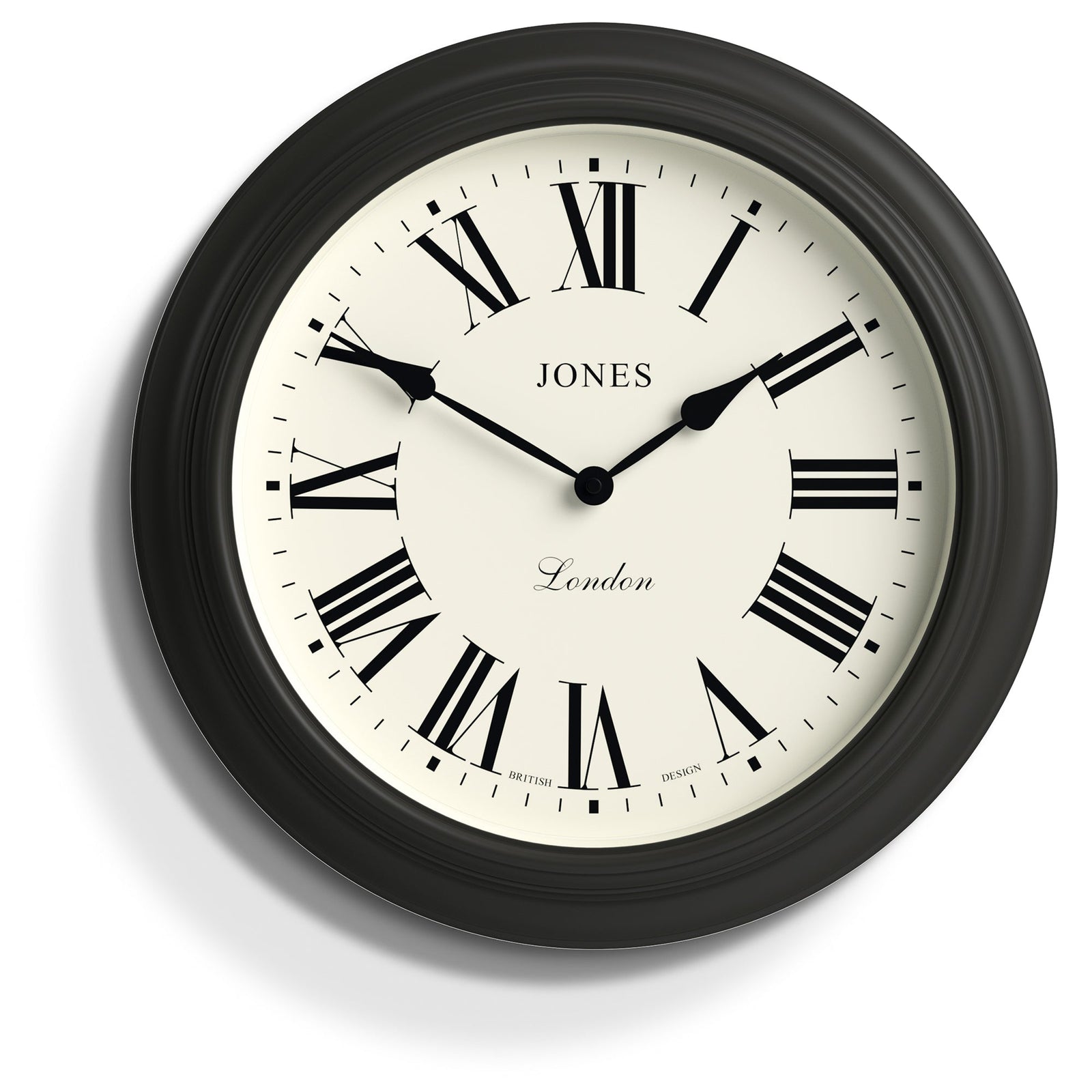 Jones Supper Club Clock Charcoal Grey