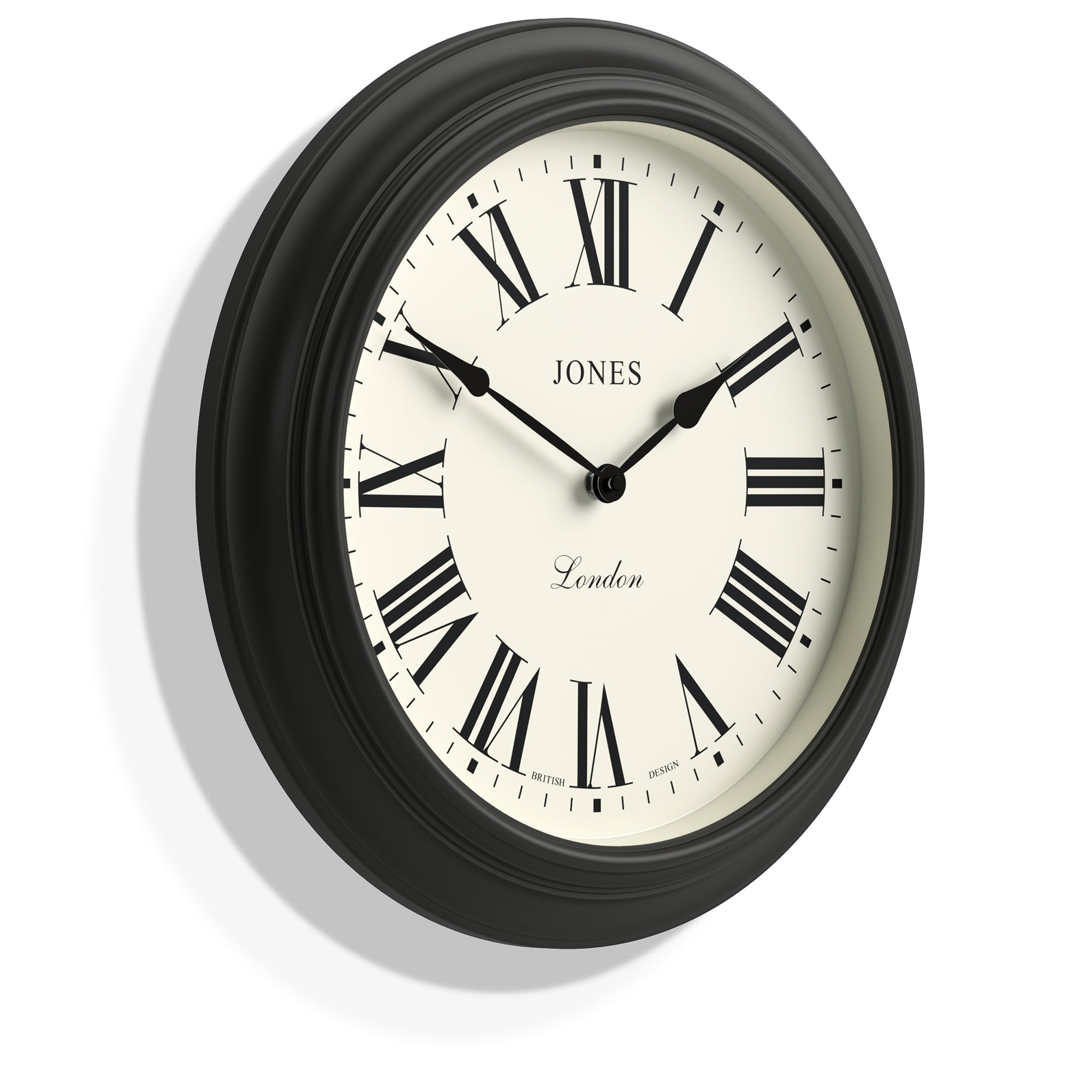 Jones Supper Club Clock Charcoal Grey