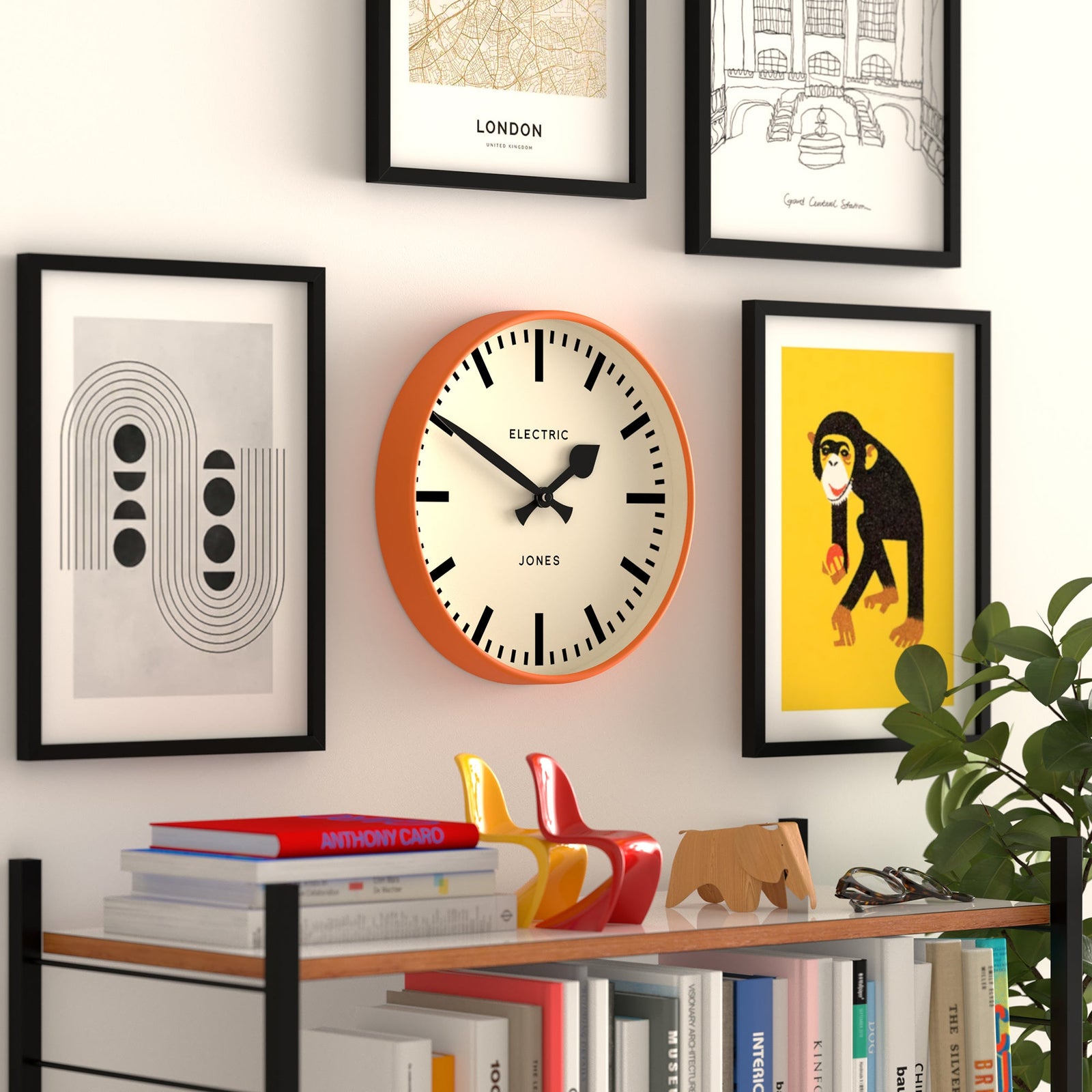 Jones Railway Wall Clock Orange