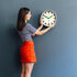 Luggage Wall Clock Galvanised Green Hands