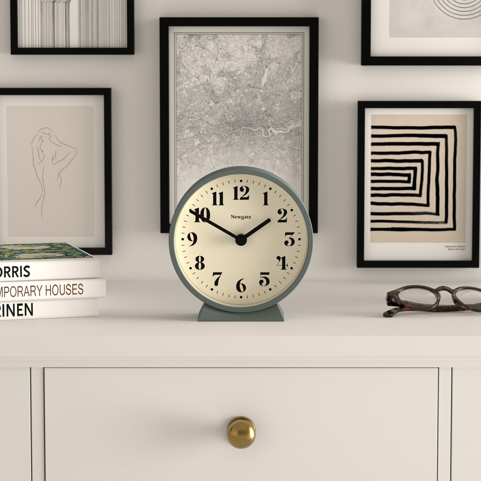 Theatre Mantel Clock Asparagus Green