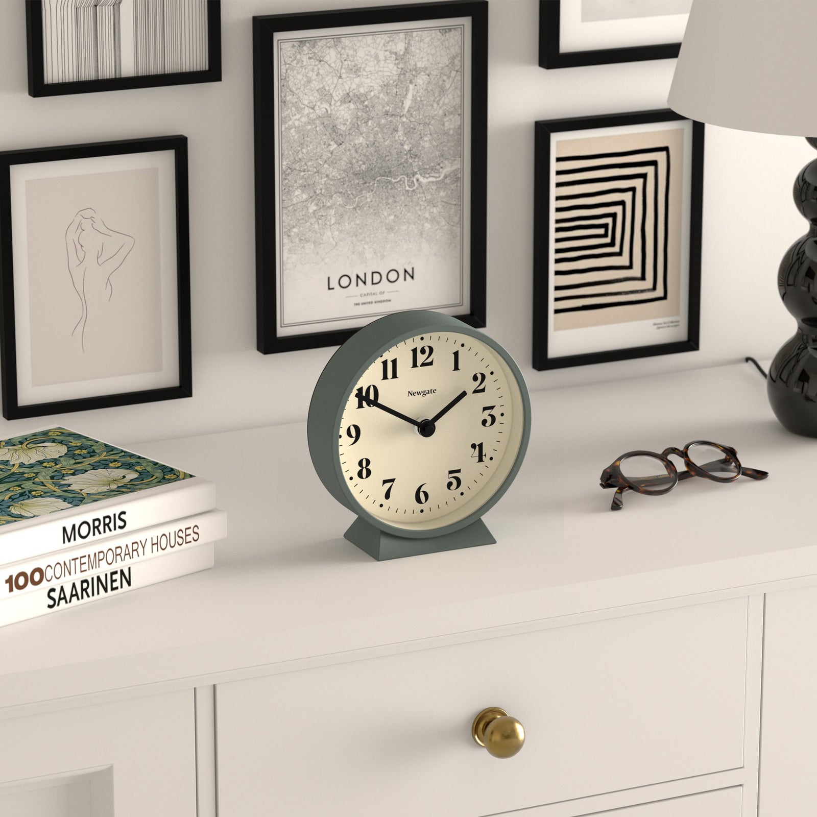 Theatre Mantel Clock Asparagus Green